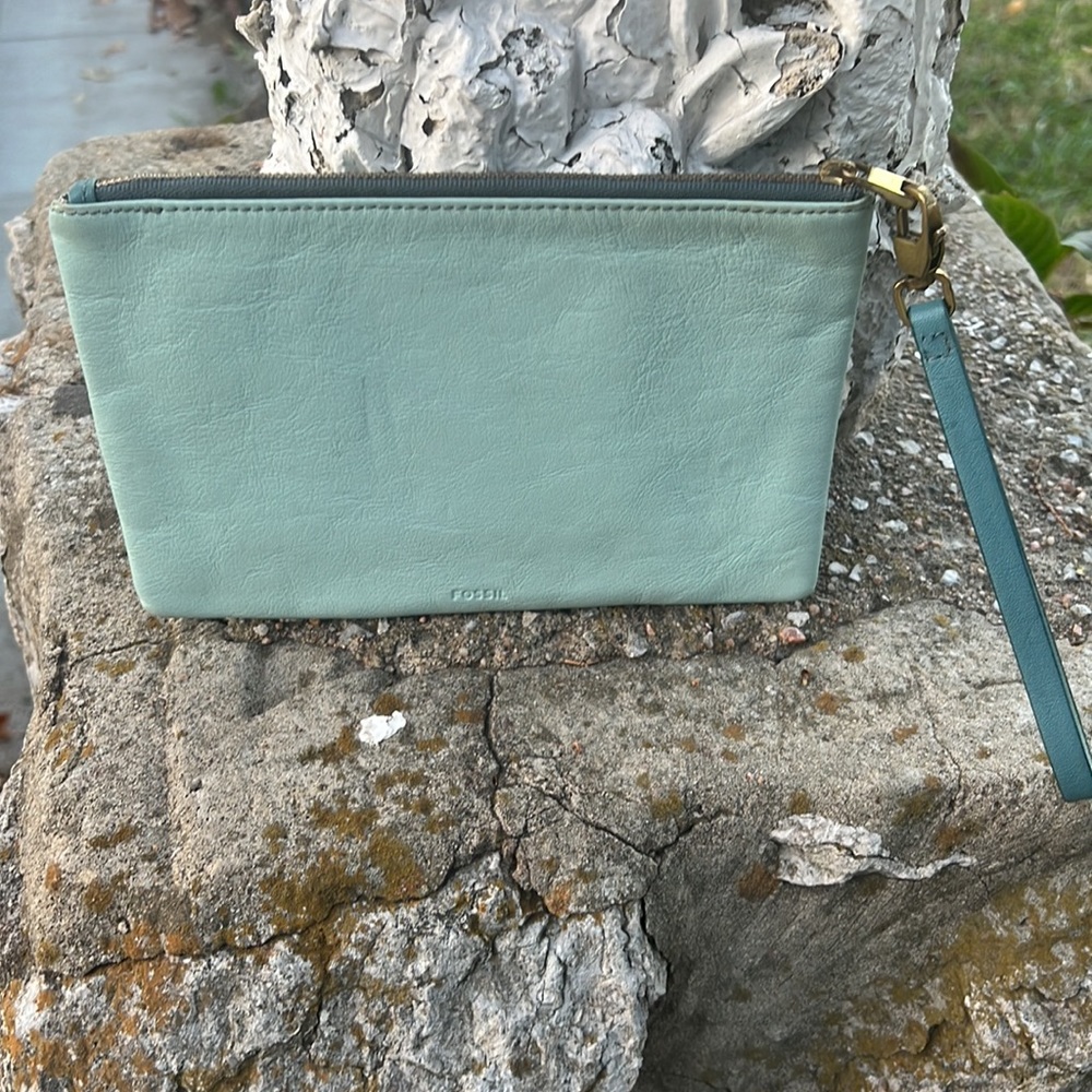 Fossil Large Two-Sided Color Wristlet Dark Blue/L… - image 1